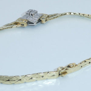 Vintage Damen Armkette mit Diamanten ca.0.30 ct, 14 Karat 585er Gold