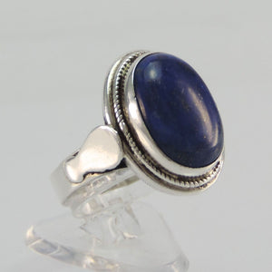 Vintage Ring mit Lapis Lazuli 925er Silber - Grösse 55 17,5 mm Ø