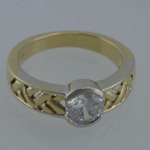 Vintage Solitär-Ring mit Zirkonia 333er 8 Karat Gelbgold / 55 17,5 mm Ø *