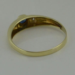 Vintage Damenring mit Saphir & Diamant / 585er 14 Karat Gold 50 15,9 mm Ø *