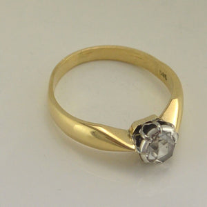 Vintage Ring Gelbgold 585er 14 K- 0.70 ct.Diamant Altschliff / 56 17,8 mm Ø *