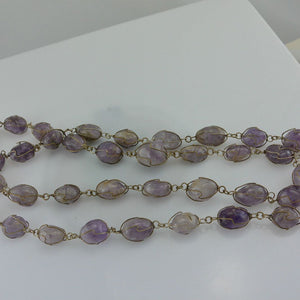 Vintage Damen Halskette mit Amethysten - in Silber gefasst