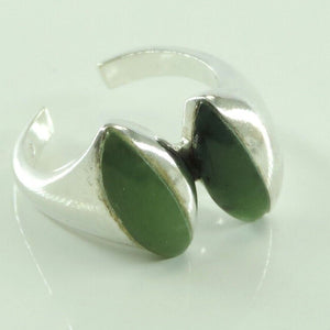 Antiker Damen Ring mit Jade / 800er Silber - 58 18,4 mm Ø