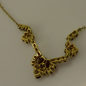 Vintage Collier mit Granat / 333er 8 Karat Gelgold 40cm