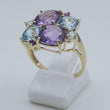 Laden Sie das Bild in den Galerie-Viewer, Damen Ring Topas &amp; Amethyst 375er - 9 K Gold Gr. 57 18,1 mm Ø Wie Neu!
