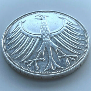 5 Deutsche Mark Silberadler 1966 D