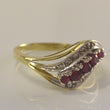 Laden Sie das Bild in den Galerie-Viewer, Vintage Damen-Ring mit 0.20 ct. Diamanten &amp; Rubine 585er 14K Gold 55 17,5 mm Ø*
