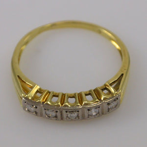 Vintage Damenring mit 0.20 ct. Diamanten / 585er 14 Karat Gold 55 17,5 mm Ø *