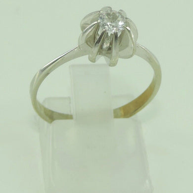 Vintage Damenring mit Zirkonia ca. 0.25 ct / 585er Gold - 60 19,1 mm Ø *