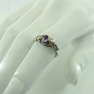 Vintage Damenring 925er Silber mit Amethyst 55 17,5 mm Ø