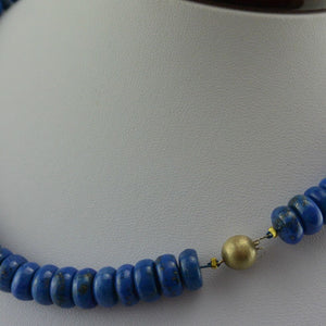 Halskette - Lapis Lazuli / Verschluss 925 Silber / ca. 42 cm