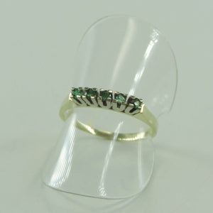 Vintage Damen Ring 585er Gelbgold mit Smaragd ca. 0.10 ct 56 17,8 mm Ø *