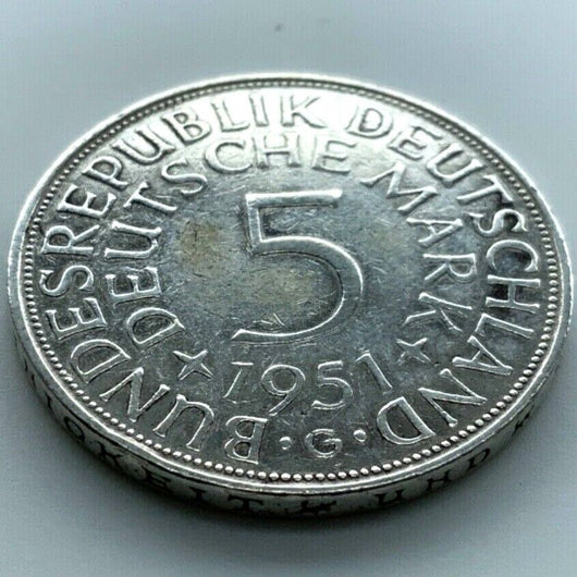 5 Deutsche Mark Silberadler 1951 G