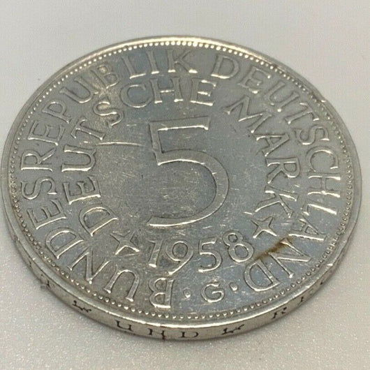 5 Deutsche Mark Silberadler 1958 G