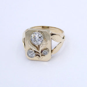 Damenring Diamanten 585er - 14 Karat Rotgold ca.0.65 ct. / 49 15,6 mm Ø