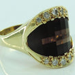 Laden Sie das Bild in den Galerie-Viewer, Damen Ring 750er Gold mit Rauchquarz &amp; Brillianten ca. 0.30 ct - 58 18,4 mm Ø *
