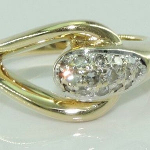 Vintage Damen Ring 585er Gold mit Diamanten ca. 0.15 ct - 52 16,5 mm Ø