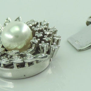 Vintage PerlenkettenVerschluss mit ca. 0.65 ct Diamanten 585er 14 Karat Weißgold