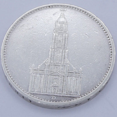 5 Reichsmark 1934 D Silbermünze Deutsches Reich Garisonkirche