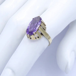 Vintage Damenring mit Amethyst / 333er 8 Karat Gelbgold - 56 17,8 mm Ø