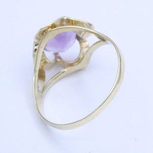 Vintage Damenring mit Amethyst / 333er 8 Karat Gelbgold 61 19,4 mm Ø *