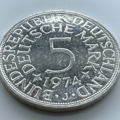 5 Deutsche Mark Silberadler 1974 J