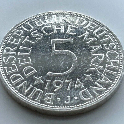 5 Deutsche Mark Silberadler 1974 J