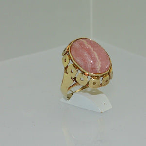 Vintage Damen Ring mit Rosenquarz 333er - 8 Karat Gelbgold - 55 17,5 mm Ø *