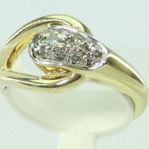 Vintage Damen Ring 585er Gold mit Diamanten ca. 0.15 ct - 52 16,5 mm Ø