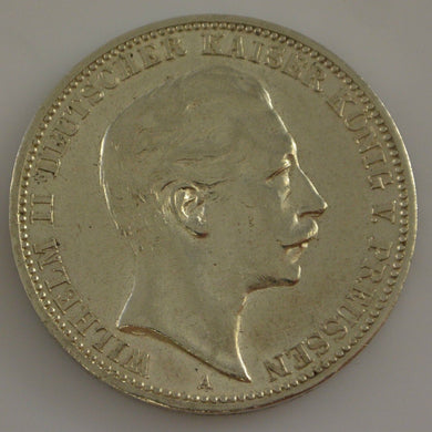 3 Mark Silbermünze dt. Kaiserreich 1910 A - Wilhelm II. Preussen