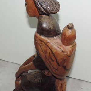 Afrikanische Holzfigur Kunst Handarbeit Frau mit Kind