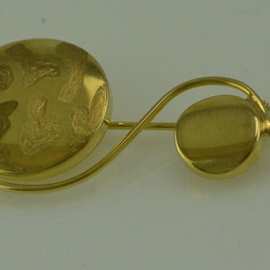 Vintage Geschwungene Brosche / 333er - 8 Karat Gelbgold