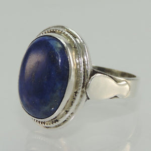 Vintage Ring mit Lapis Lazuli 925er Silber - Grösse 55 17,5 mm Ø