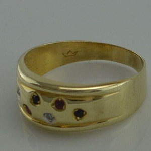 Ring m Diamantan & div. Edelsteine / 333er - 8 Karat Gold / Gr 55 17,5 mm Ø *