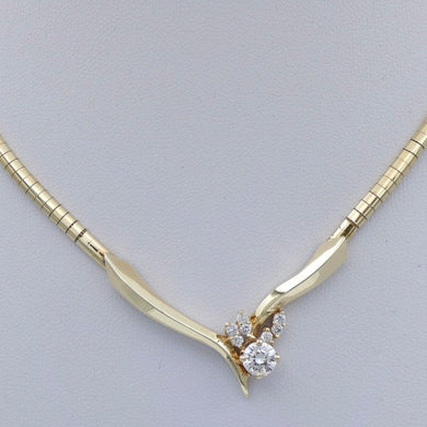 Collier mit ca, 0.70 ct.Diamanten & Brillanten / 585er 14 Karat Gold 42 cm