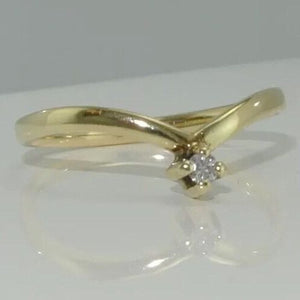 Damen-Ring mit Brillant / 585er - 14 Karat Gold / Gr. 51 16,2 mm Ø