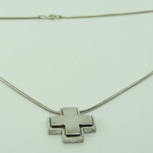 Vintage Unisex Kette 925er Silber mit Kreuz Anhänger