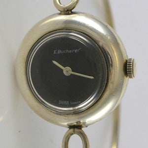 E. Bucherer Handaufzug Made Swiss Vintage Damenuhr / 835er Silber-