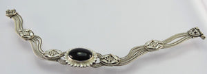 Vintage Damen Silberarmband mit Onyx 925er Silber