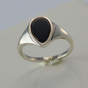 Vintage Damenring Onyx / 835 Silber 51 16,2 mm Ø