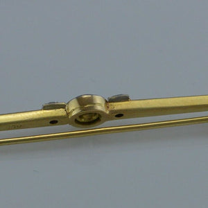 Vintage Anstecknadel -Brosche mit Diamanten 585er - 14 Karat Gelbgold