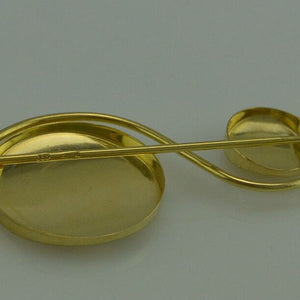 Vintage Geschwungene Brosche / 333er - 8 Karat Gelbgold