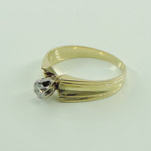 Vintage Damenring 585er 14 K Gelbgold mit Diamanten ca.0,20 ct 57 18,1 mm Ø *