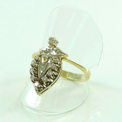 Vintage Damenring 583er Gold mit Diamanten ca. 0.50 ct / 59 18,8 mm Ø *