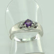 Laden Sie das Bild in den Galerie-Viewer, Vintage Damen Ring 585er Gold mit Diamant &amp; Amethyst 0.50 ct - 53 16,8 mm Ø *
