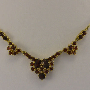 Vintage Collier mit Granat / 333er 8 Karat Gelgold 40cm