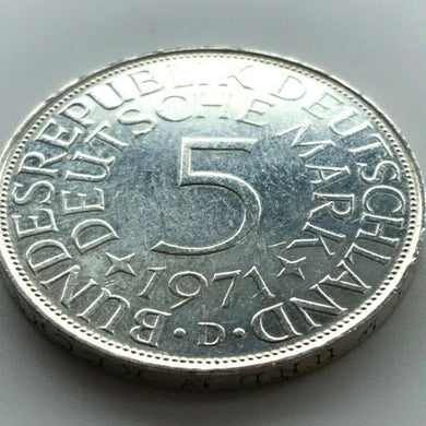 5 Deutsche Mark Silberadler 1971 D