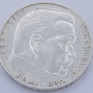 Drittes Reich 5 Reichsmark Silbermünze 1936 F