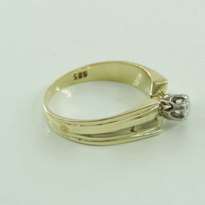 Vintage Damenring 585er 14 K Gelbgold mit Diamanten ca.0,20 ct 57 18,1 mm Ø *