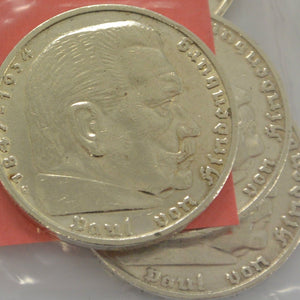 Drittes Reich 5 Reichsmark Silbermünze 1935 G - Hindenburg